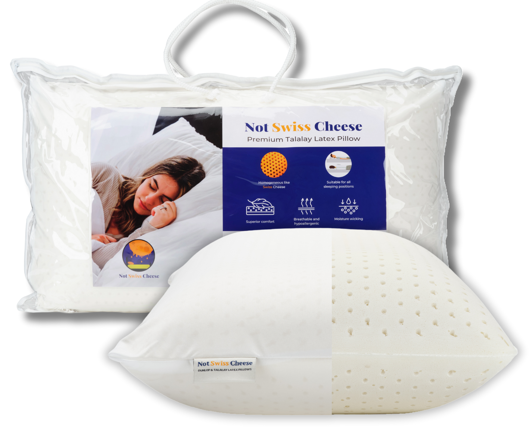 Talalay Medium Queen Size Latex Foam Pillow Not Swiss Cheese
